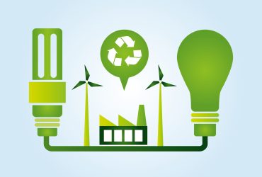 eco friendly light bulbs energy windmills vector illustration